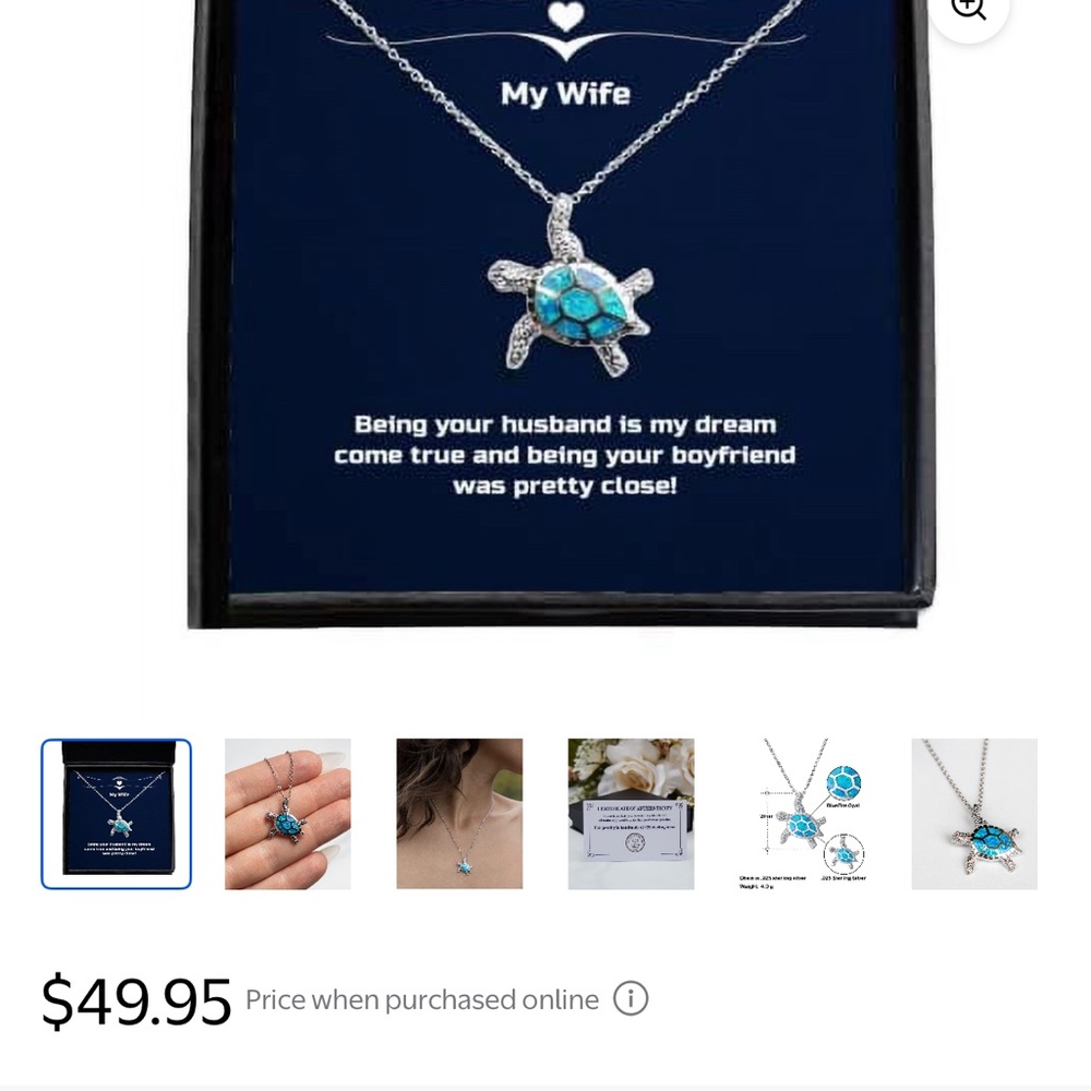 Sterling Silver Turtle Pendant Necklace with Blue Accents - Picture 4 of 6